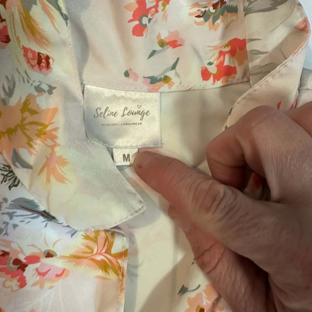 Floral Print Short Sleeve Pajama Top - Picture 4 of 5